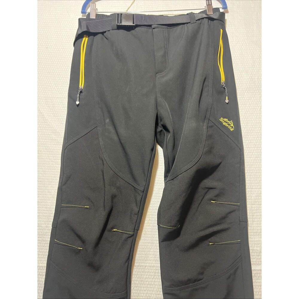 Singbring Men’s M Fleece Lined Snow/ski Pants Black With Belt VGC